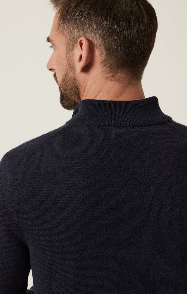 34 Heritage Cashmere Quarter Zip Sweater Dark Navy - Image 8