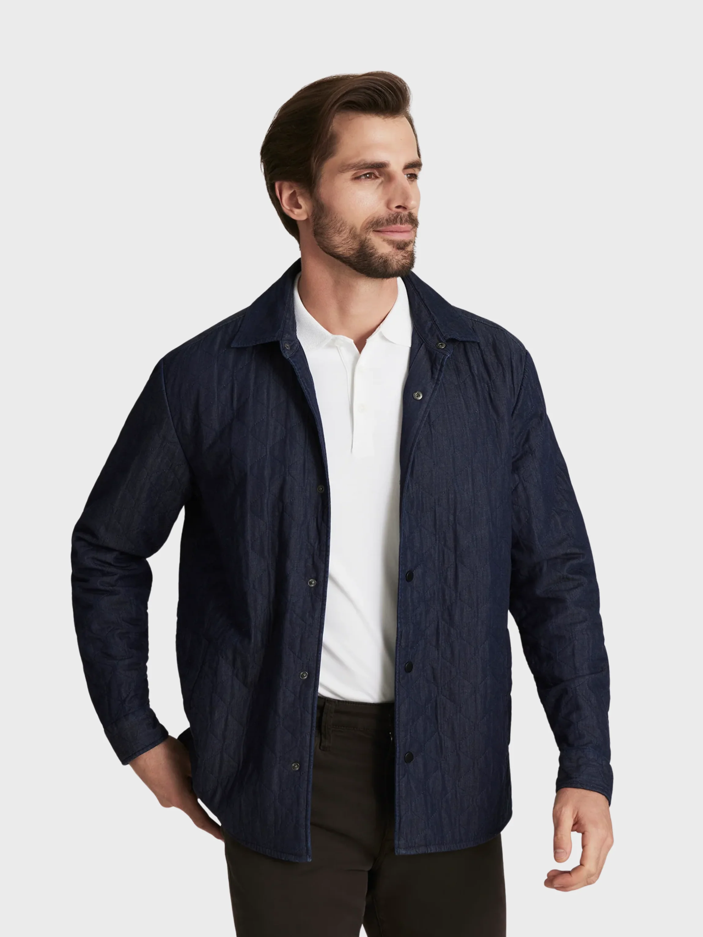 34 Heritage Denim Quilted Overshirt Rinse