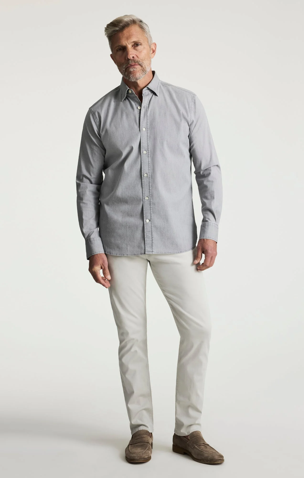 34 Heritage Denim Shirt Grey Indigo - Image 3