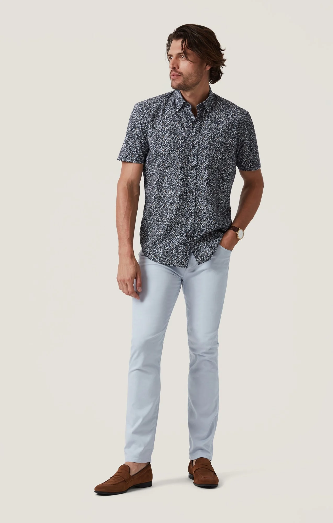 34 Heritage Field Short Sleeve Shirt Dark Navy - Image 5