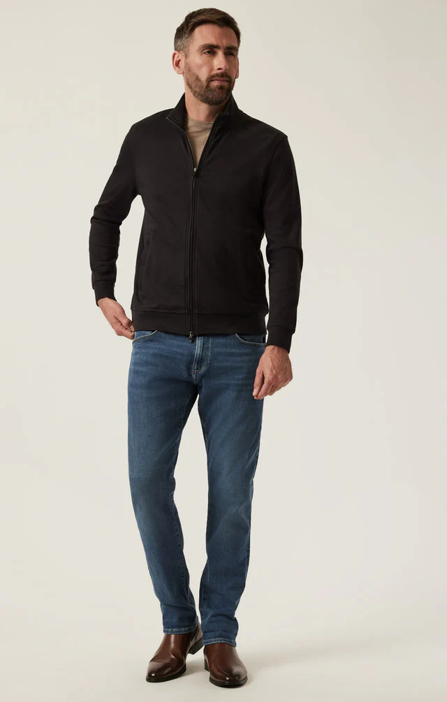 34 Heritage High Neck Zip-Up Black - Image 3