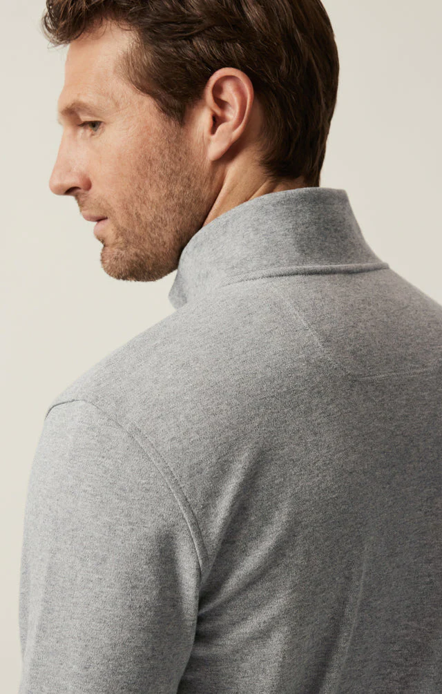34 Heritage High Neck Zip-Up Grey Melange - Image 6