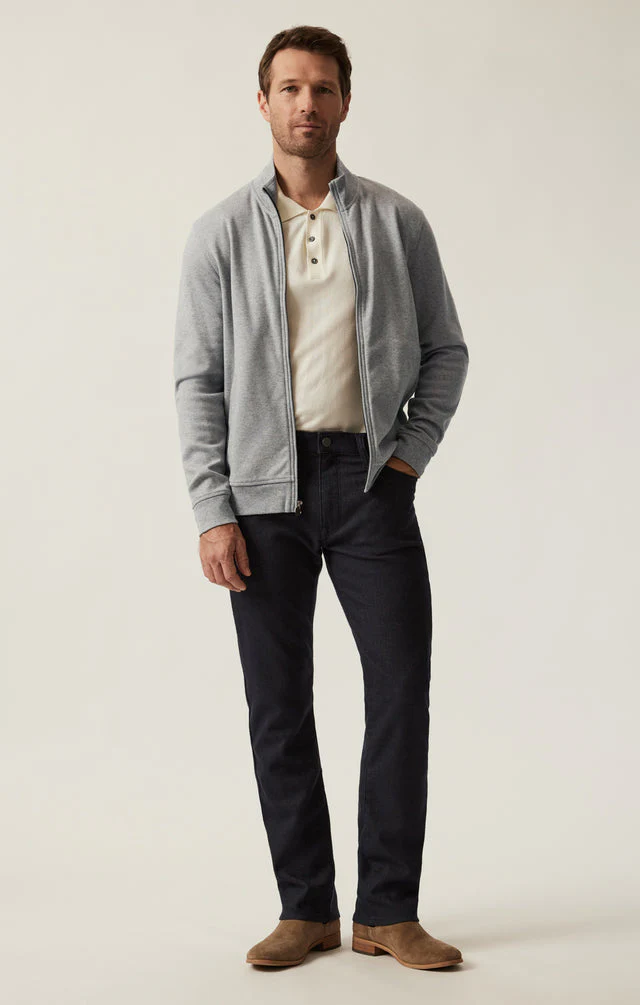 34 Heritage High Neck Zip-Up Grey Melange - Image 8