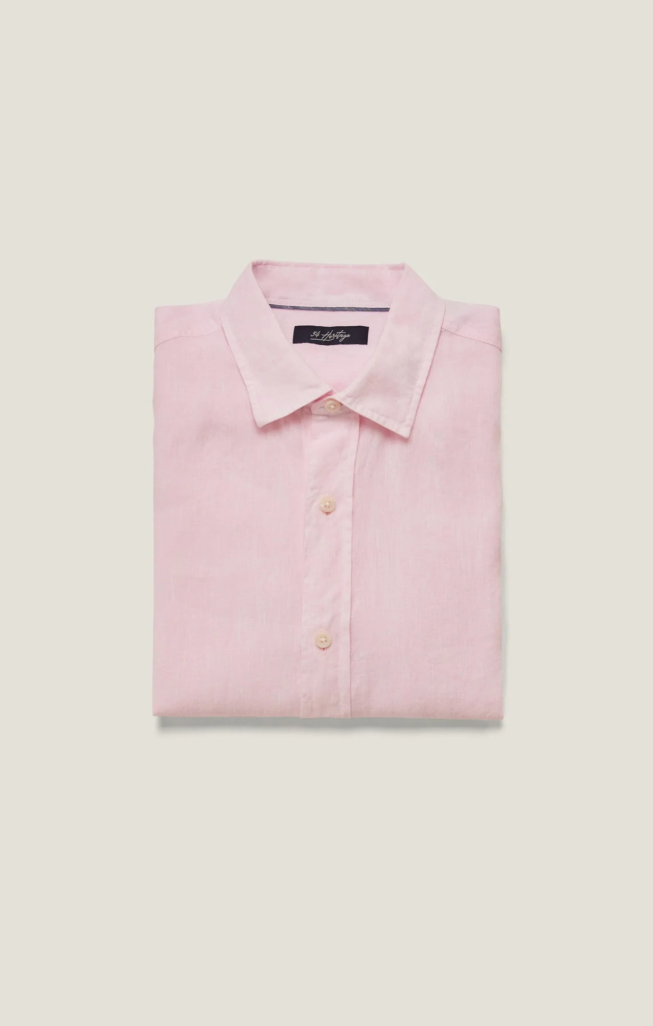 34 Heritage Linen Chambray Shirt Pink - Image 10