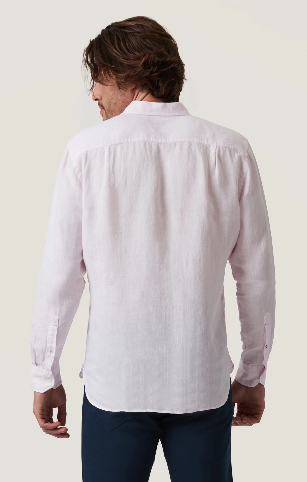 34 Heritage Linen Chambray Shirt Pink - Image 3