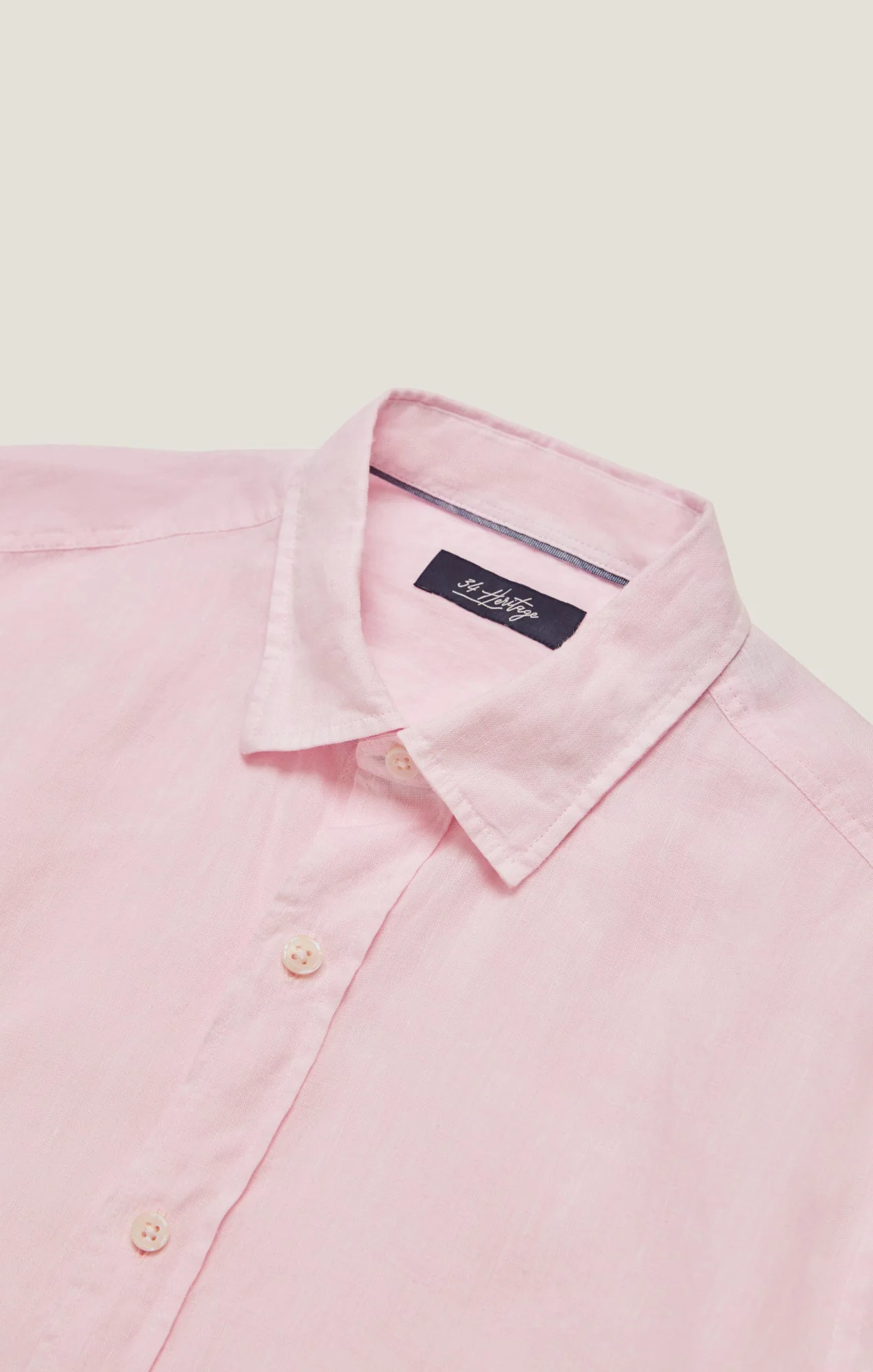 34 Heritage Linen Chambray Shirt Pink - Image 9