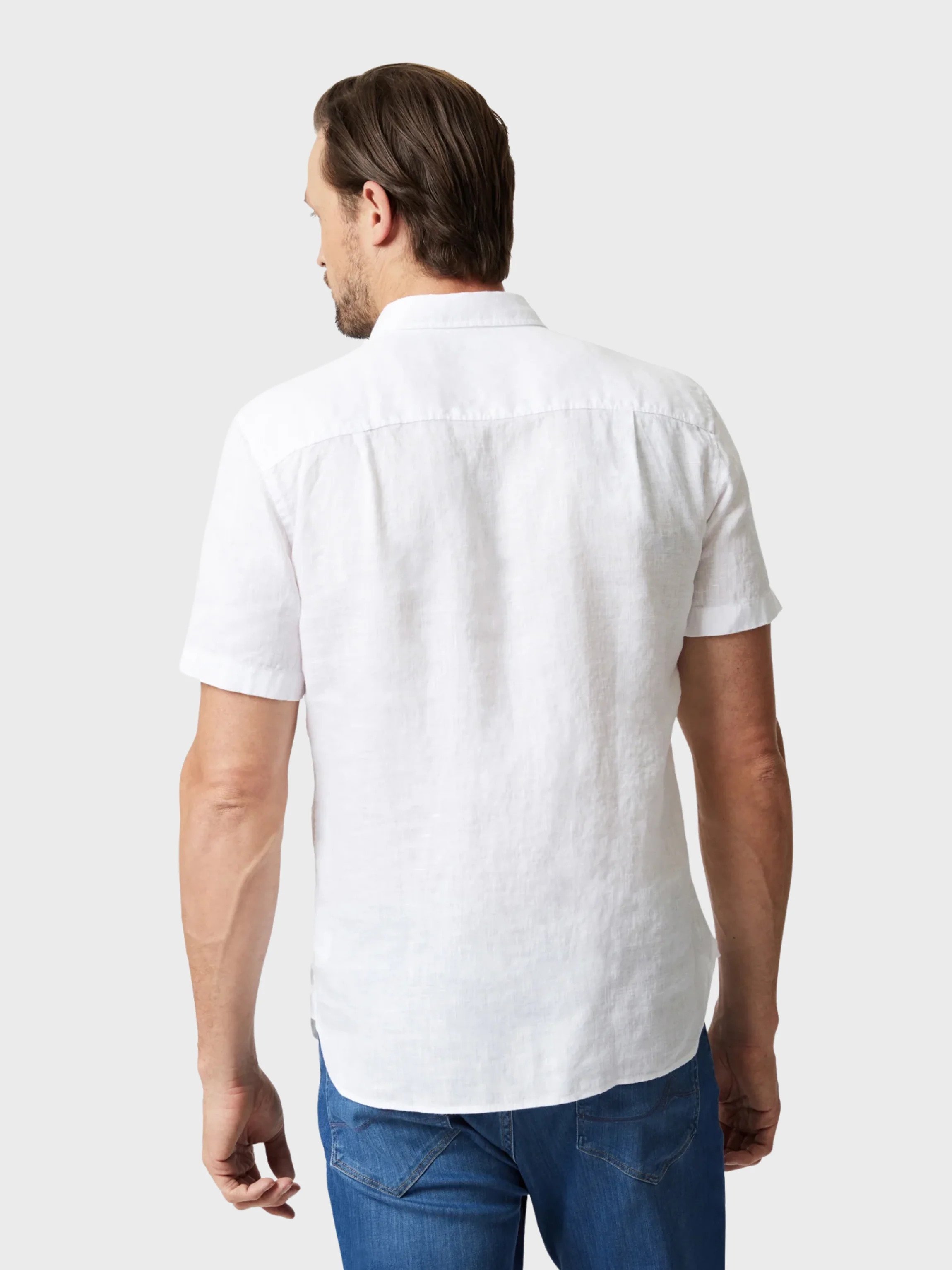34 Heritage Linen Short Sleeve Shirt Bright White SS24 - Image 2