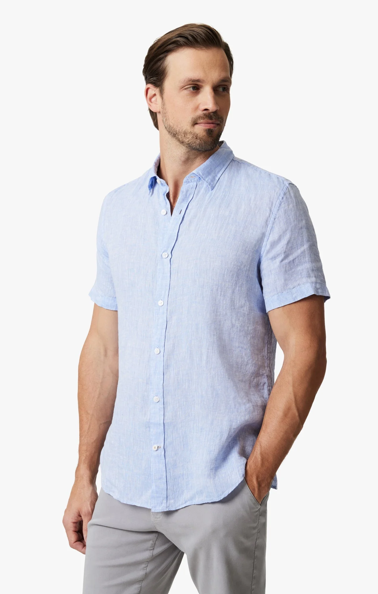 34 Heritage Linen Short Sleeve Shirt Hawaiian Ocean - Image 3