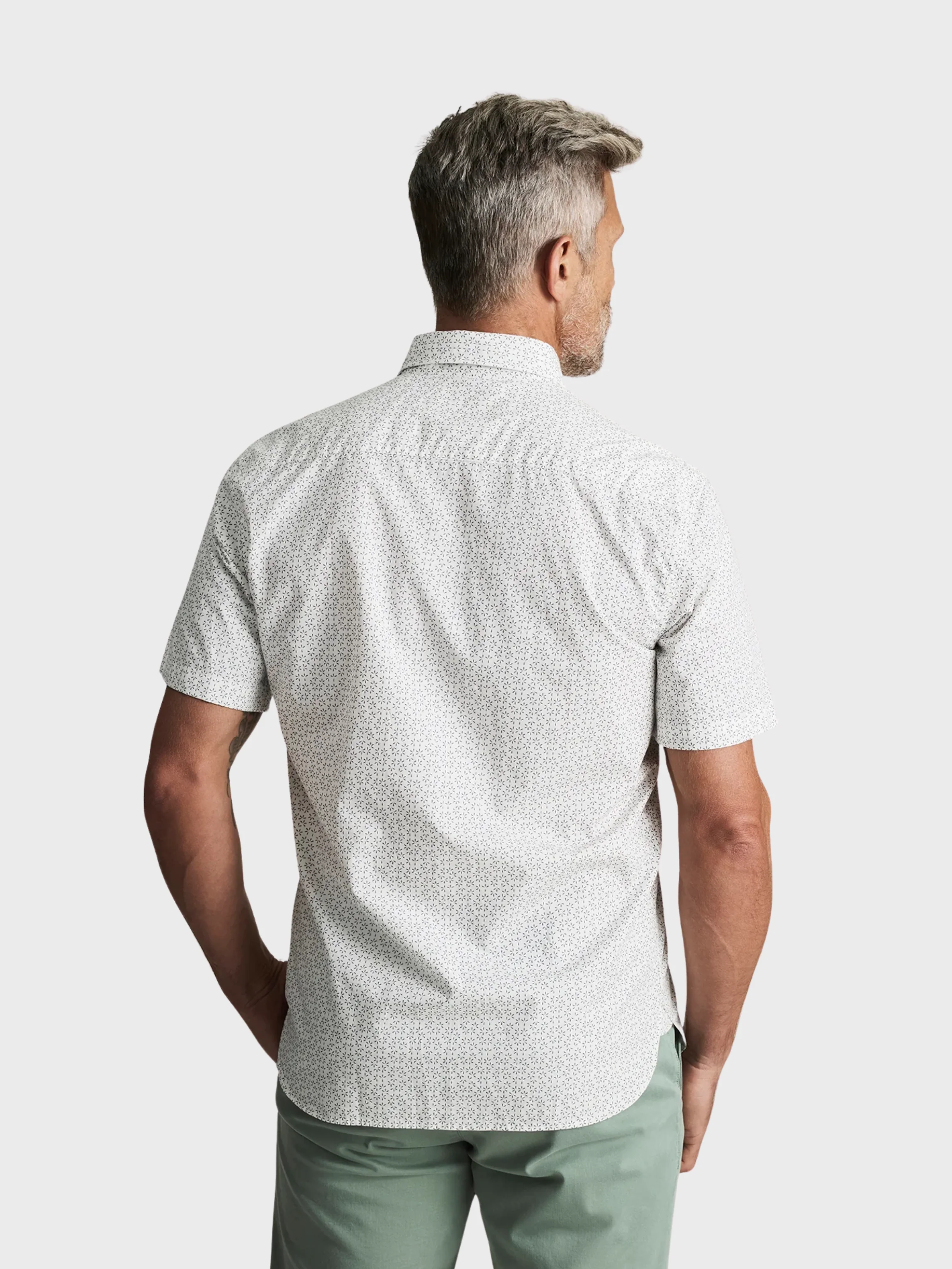 34 Heritage Luxe Twill Printed Shirt Vintage Indigo - Image 2