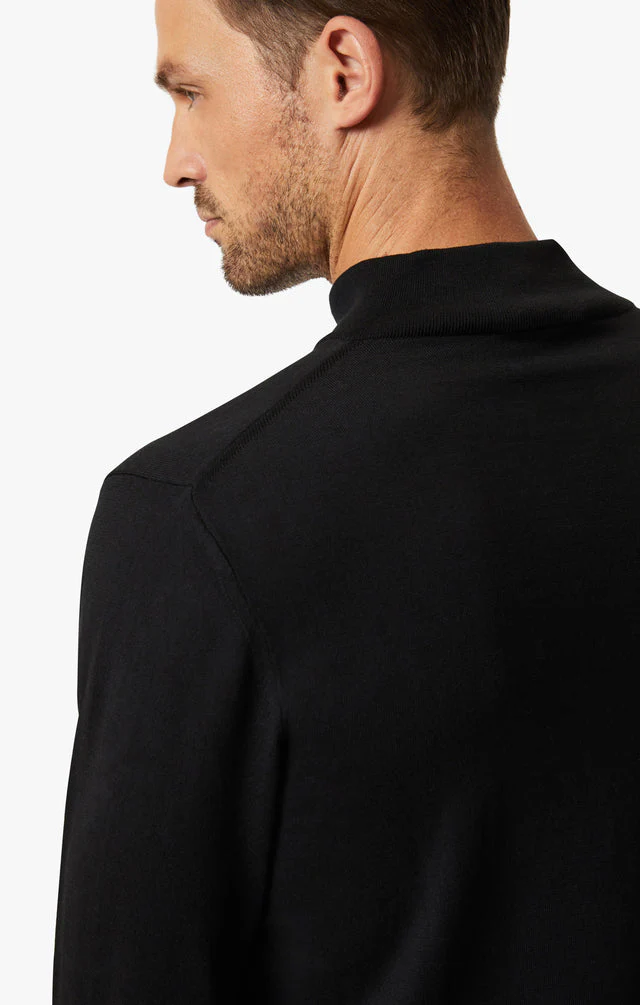 34 Heritage Quarter Zip Sweater Black - Image 7