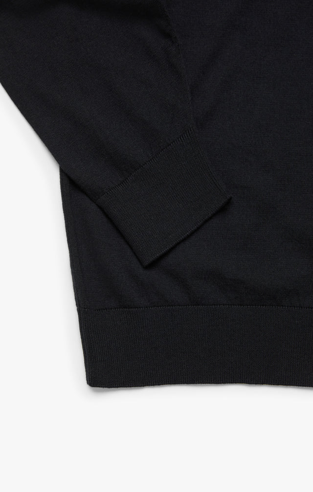34 Heritage Quarter Zip Sweater Black - Image 9