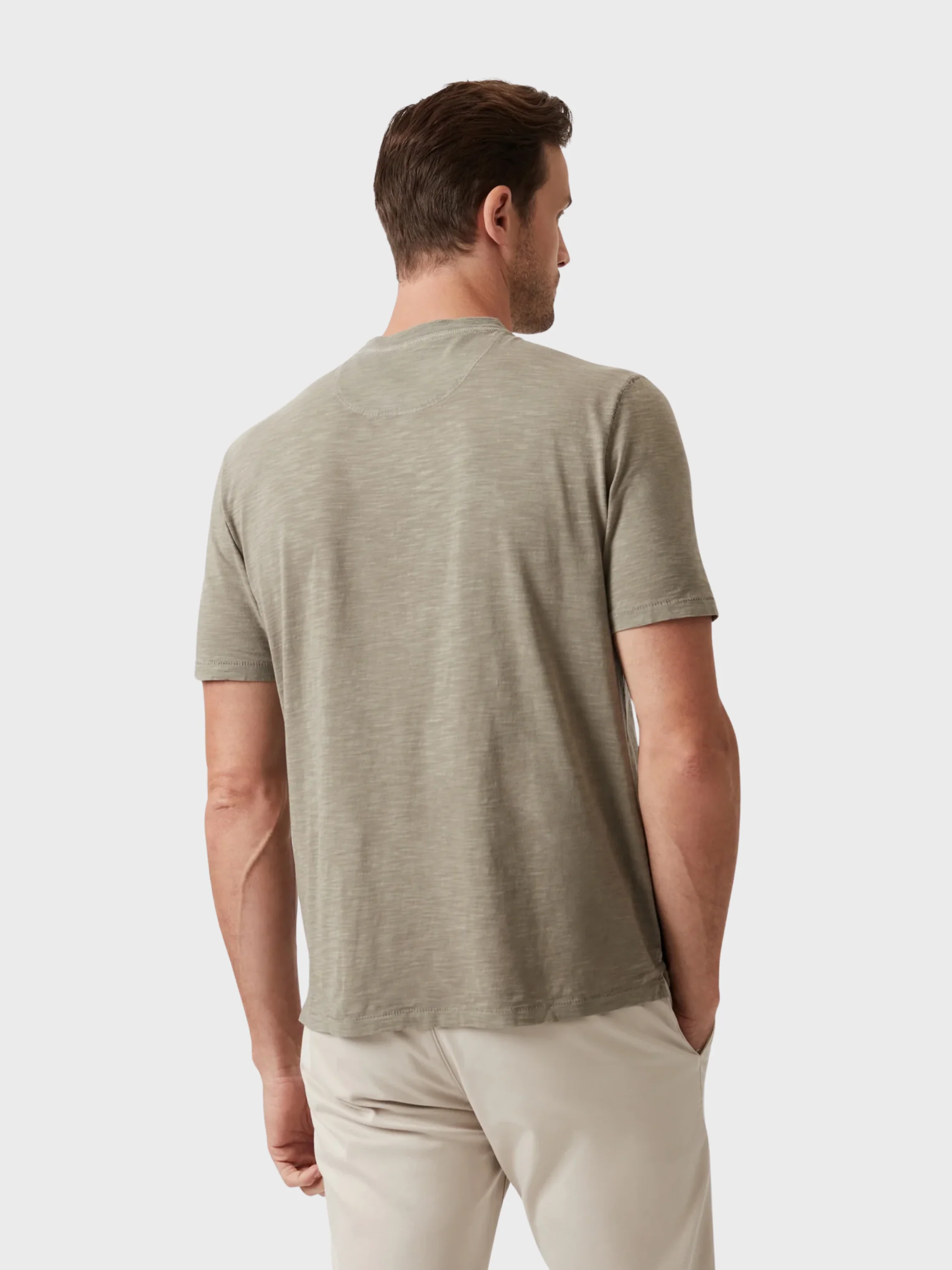 34 Heritage Slub SS Henley Pastel Olive - Image 2