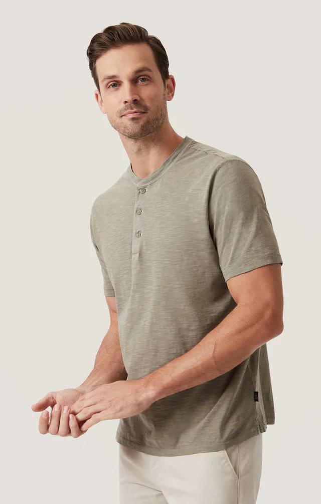 34 Heritage Slub SS Henley Pastel Olive - Image 3
