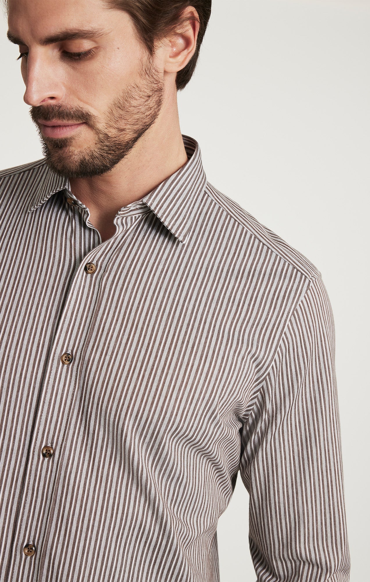 34 Heritage Striped Shirt Brown - Image 4