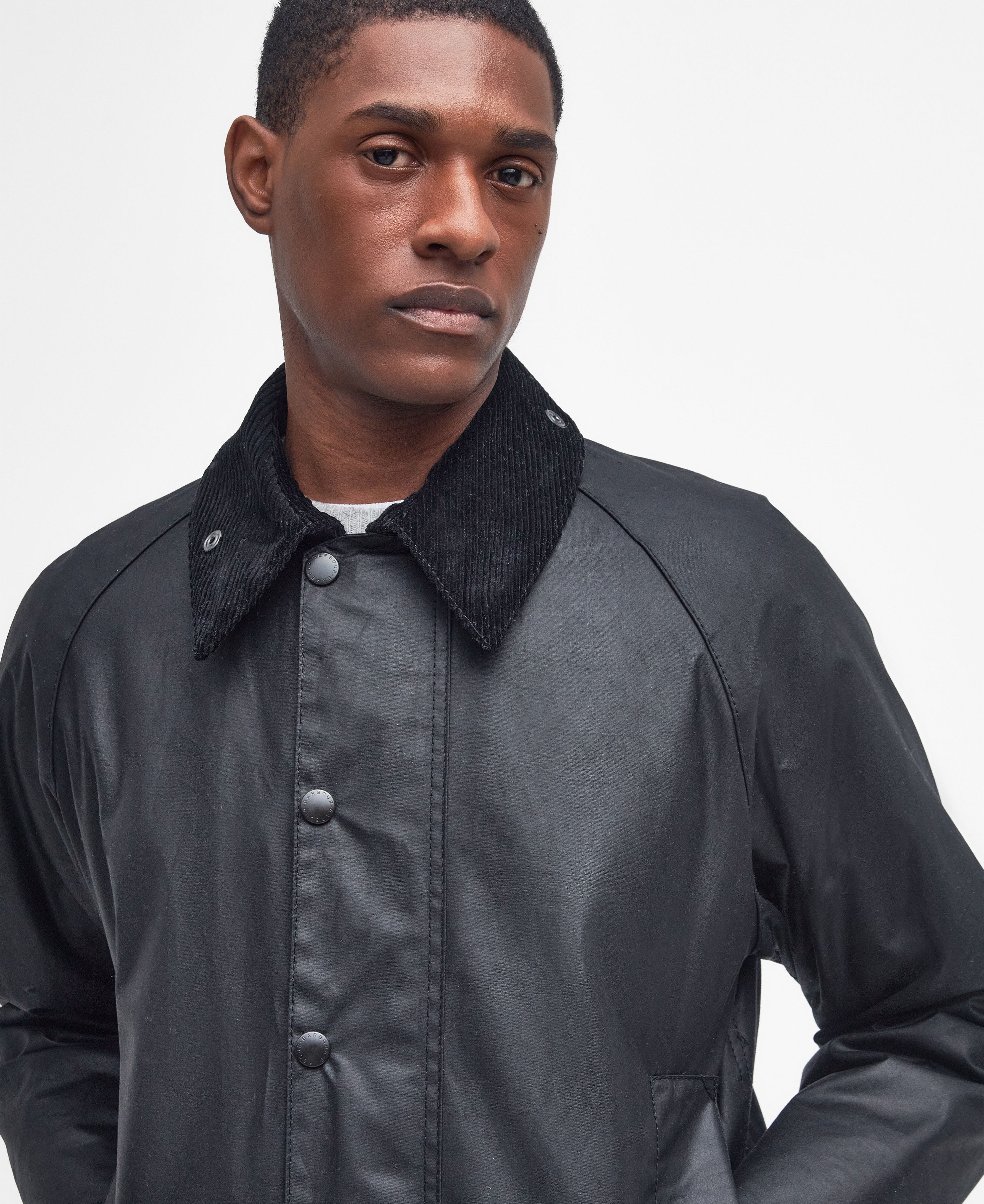 Barbour Beaufort Waxed Jacket - Black - Image 10