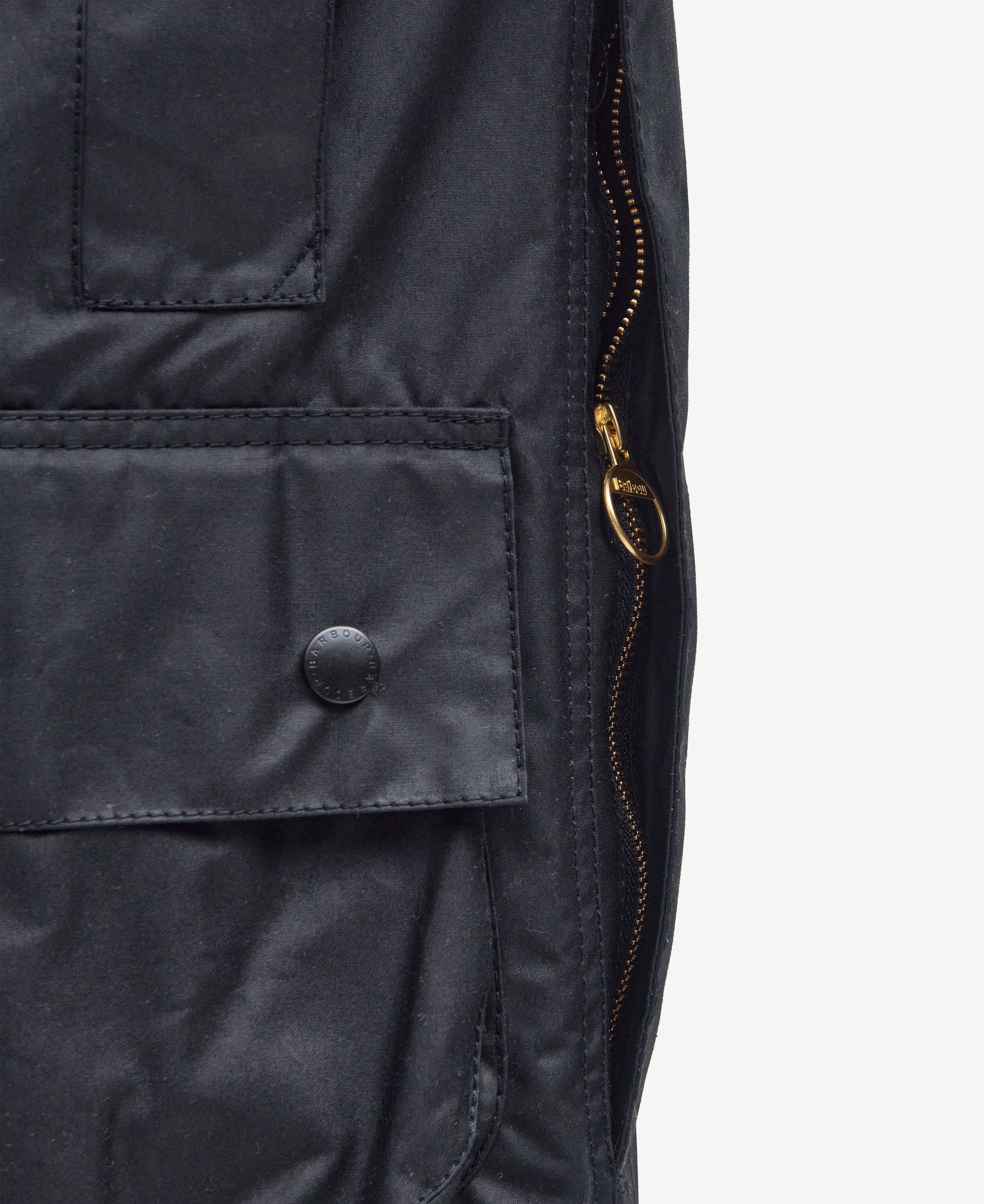 Barbour Beaufort Waxed Jacket - Black - Image 14
