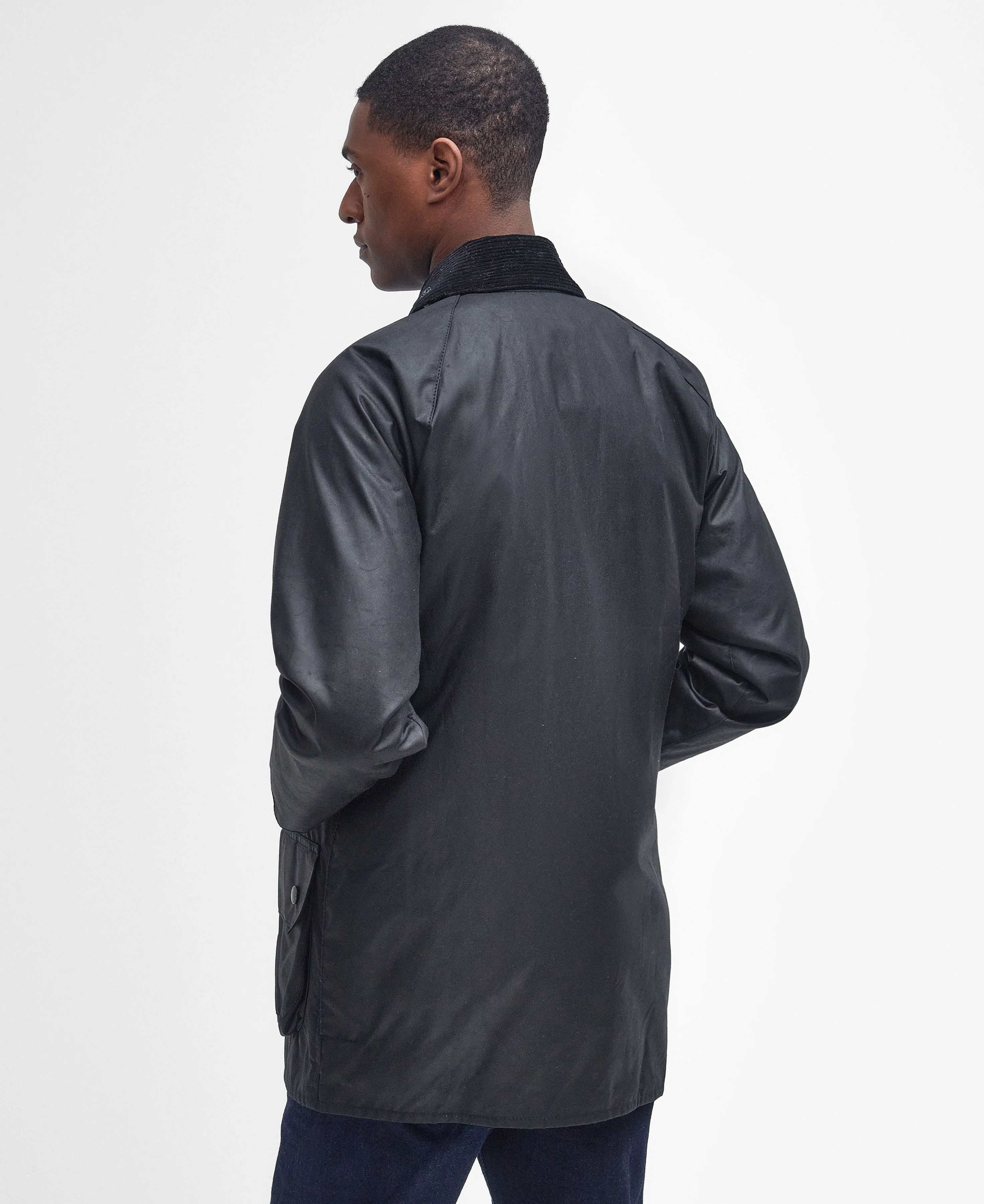 Barbour Beaufort Waxed Jacket - Black - Image 4