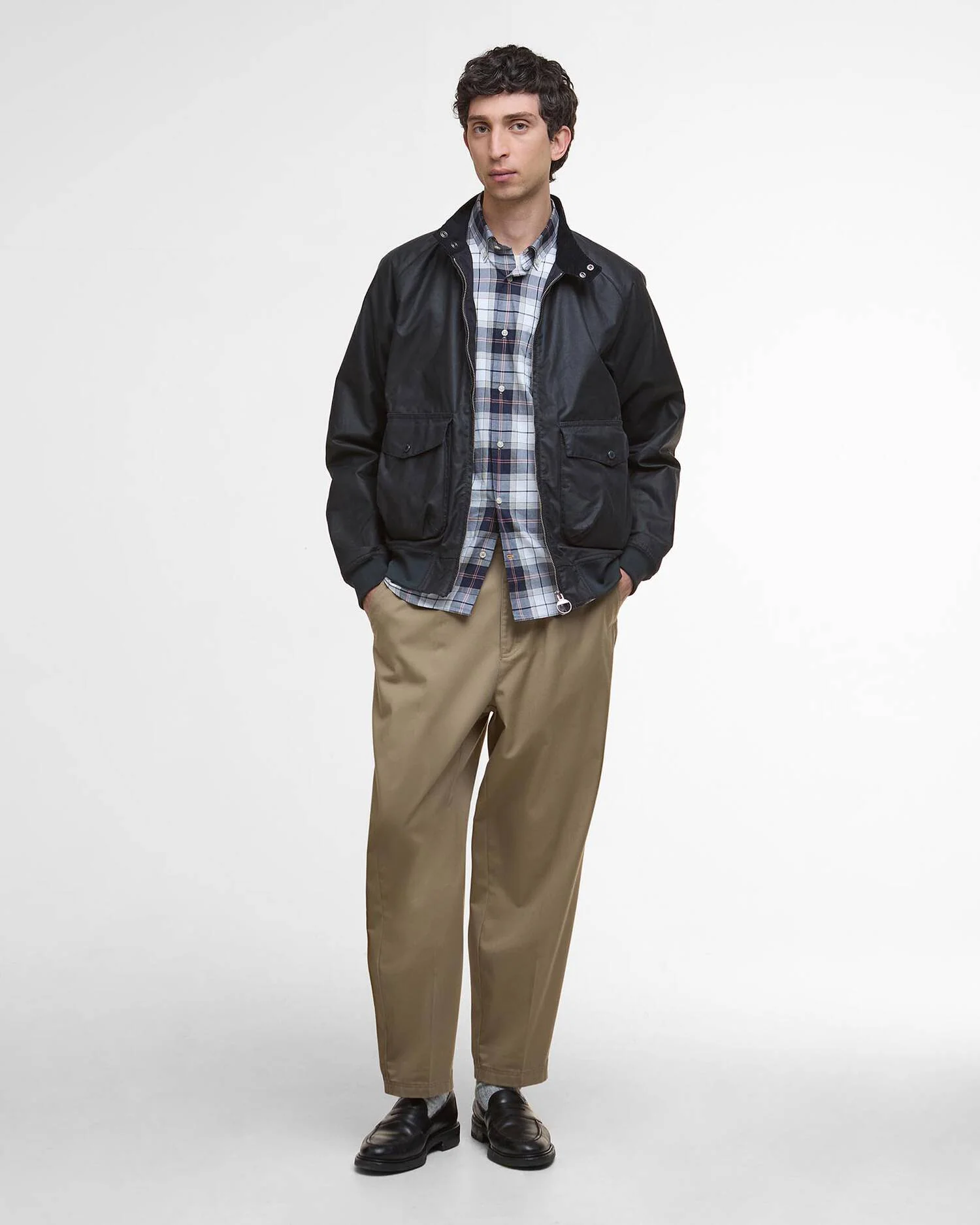 Barbour Modern Royston Wax Jacket - Navy - Image 4