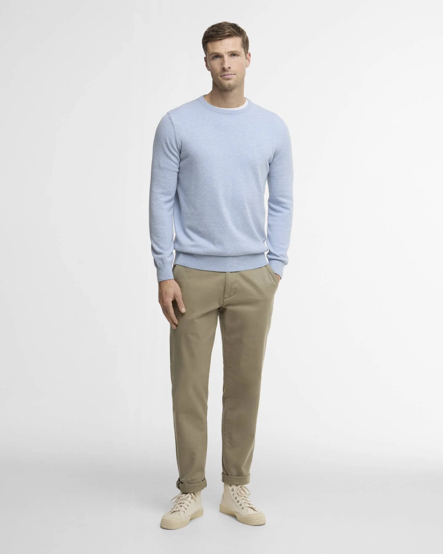 Barbour Pima Crew - Blue Haze - Image 4