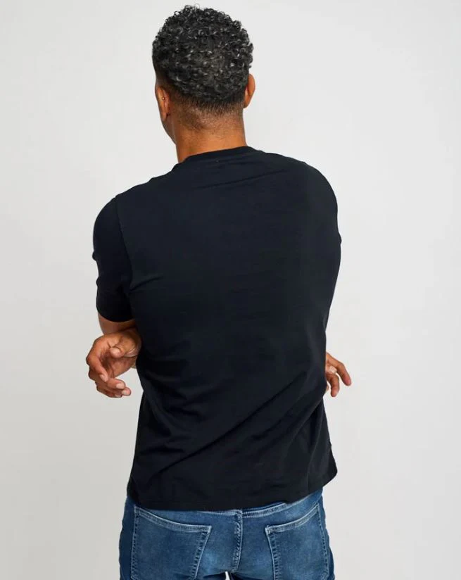 Easy Mondays Crew Neck SS Cotton T-Shirt Black - Image 3