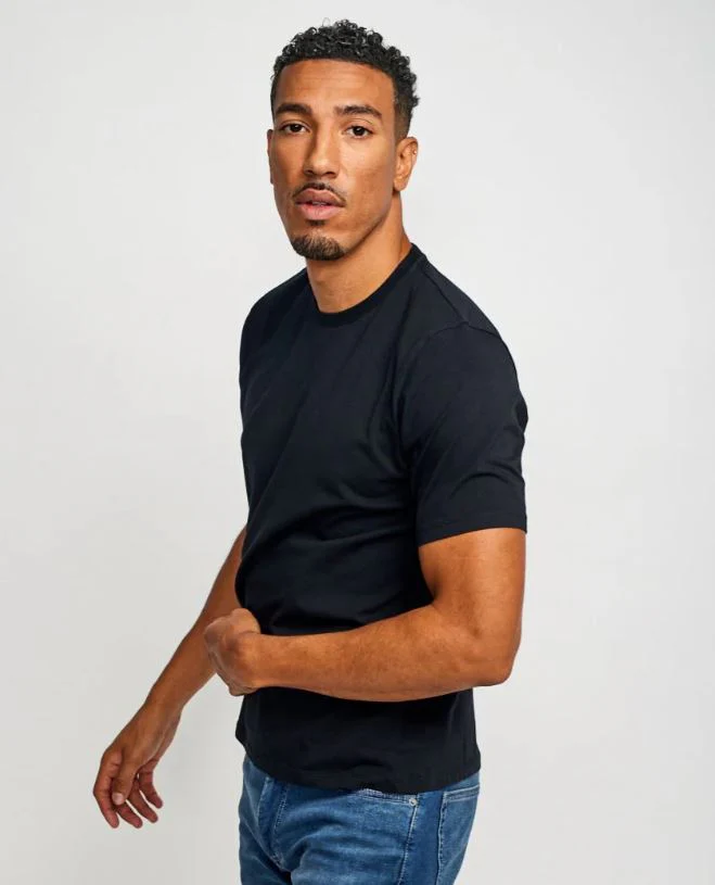 Easy Mondays Crew Neck SS Cotton T-Shirt Black - Image 4