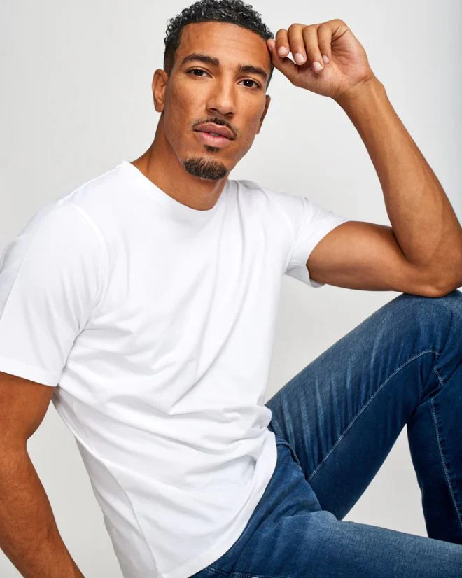 Easy Mondays Crew Neck SS Cotton T-Shirt White - Image 4