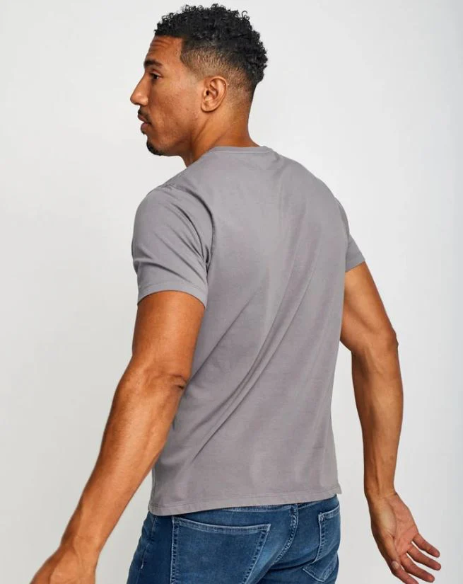 Easy Mondays Crew Neck SS Cotton T-Shirt Slate - Image 3