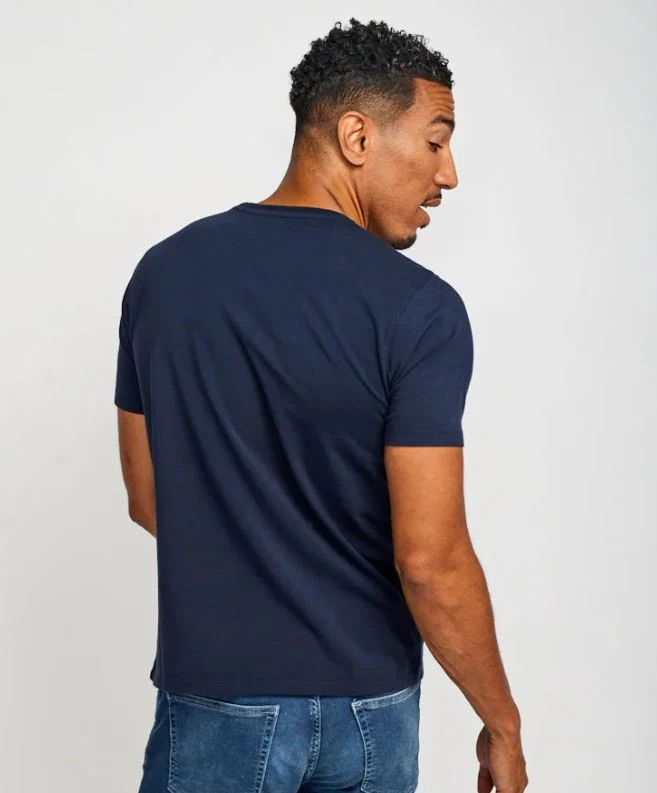 Easy Mondays Crew Neck SS Cotton T-Shirt Navy - Image 3
