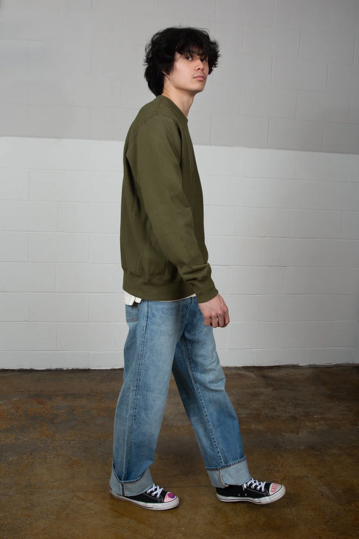 Edwin Eca4004 Classic Crew Sweatshirt - Olive Drab - Image 4