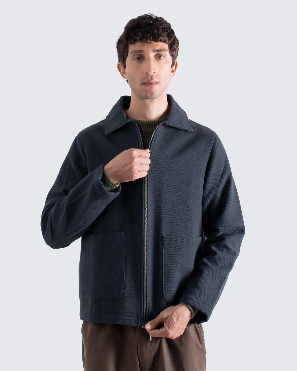 Far Afield Josef Jacket - Cotton Drill - Navy/Grey - Image 7
