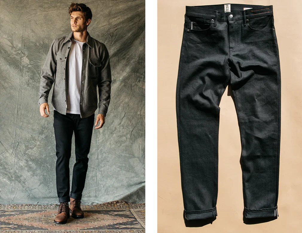 Kato CORE - The Scissors Slim Tapered 10.5 oz Denim Jeans Black Raw - Image 5