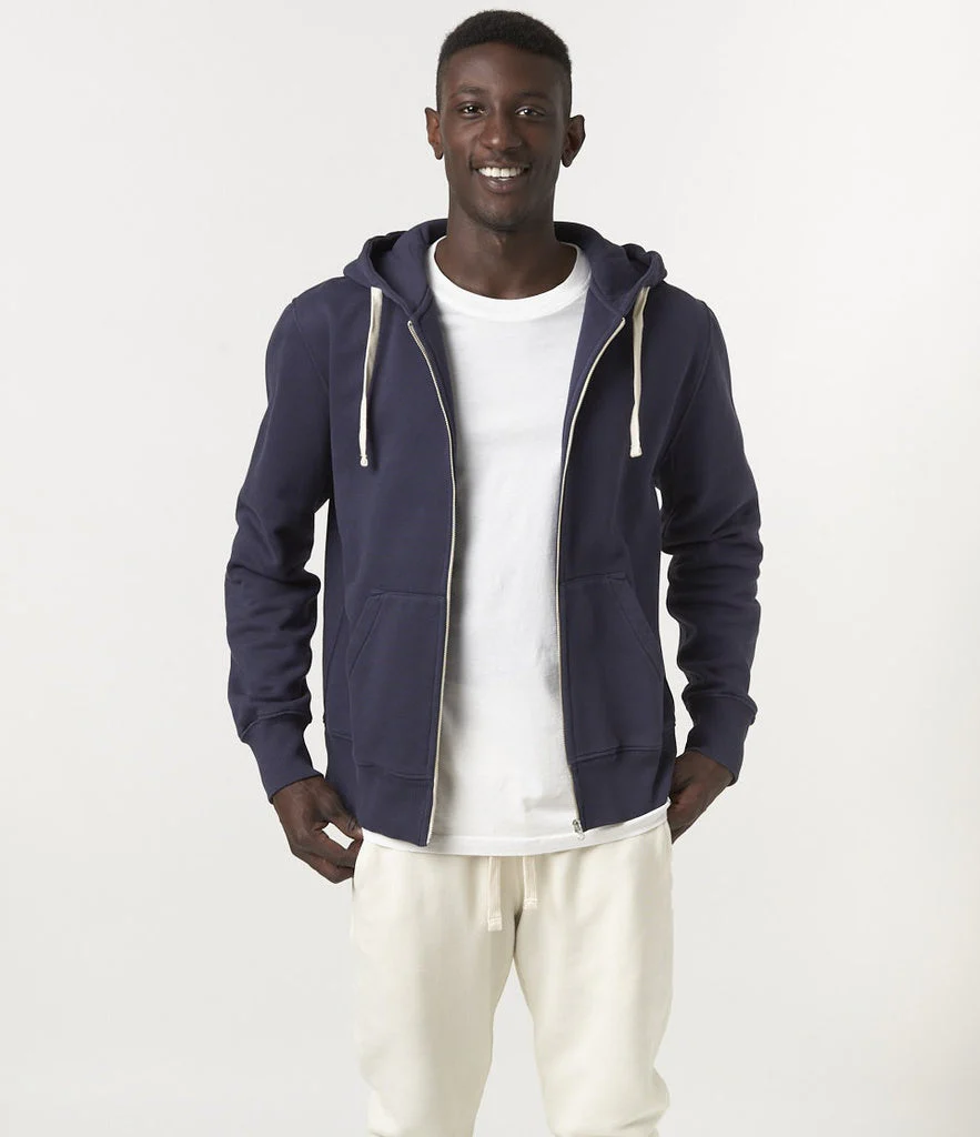 Merz Hooded Zip Jacket 13 Oz Relaxed Fit - Denim Blue - Image 3