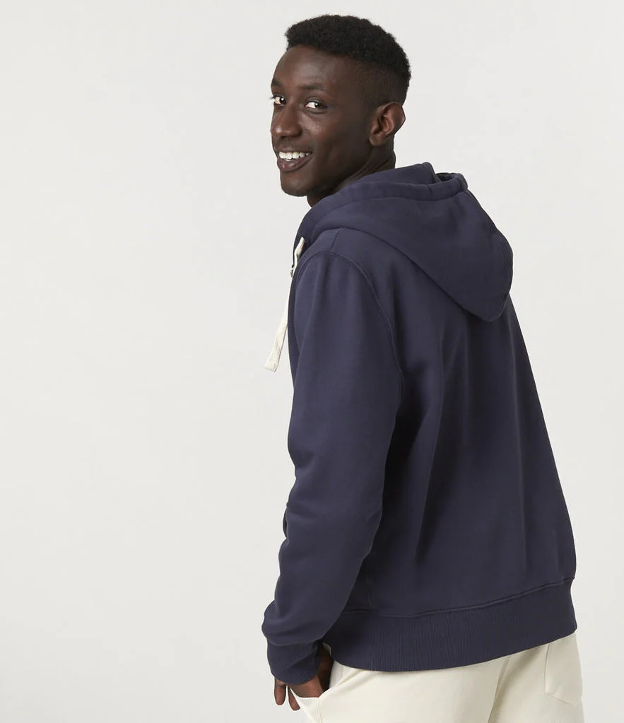 Merz Hooded Zip Jacket 13 Oz Relaxed Fit - Denim Blue - Image 4