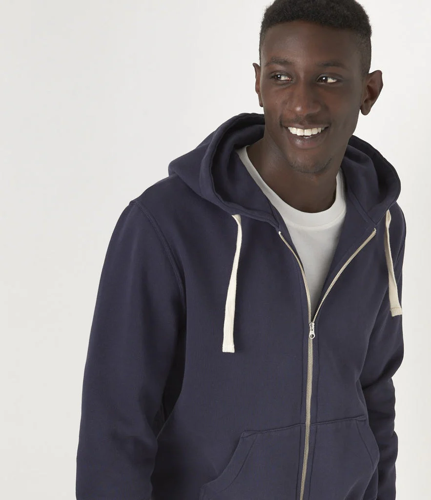 Merz Hooded Zip Jacket 13 Oz Relaxed Fit - Denim Blue - Image 5