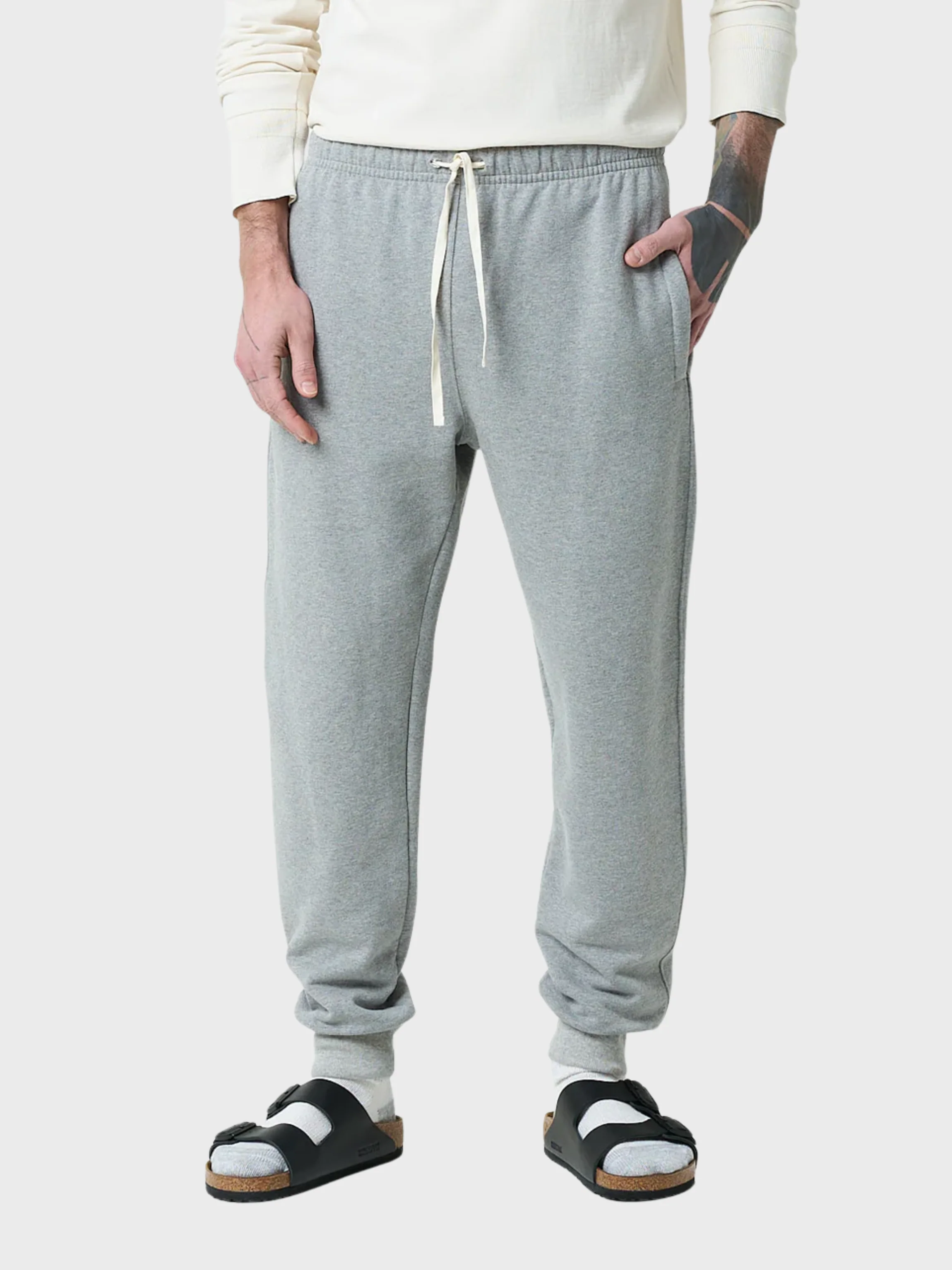 Merz Men's Loopwheeled Sweatpants-grey mel.