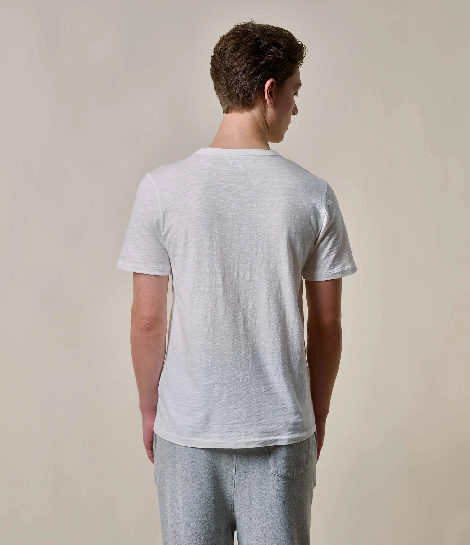 Merz Slub Pima Cotton T-Shirt - White - Image 3