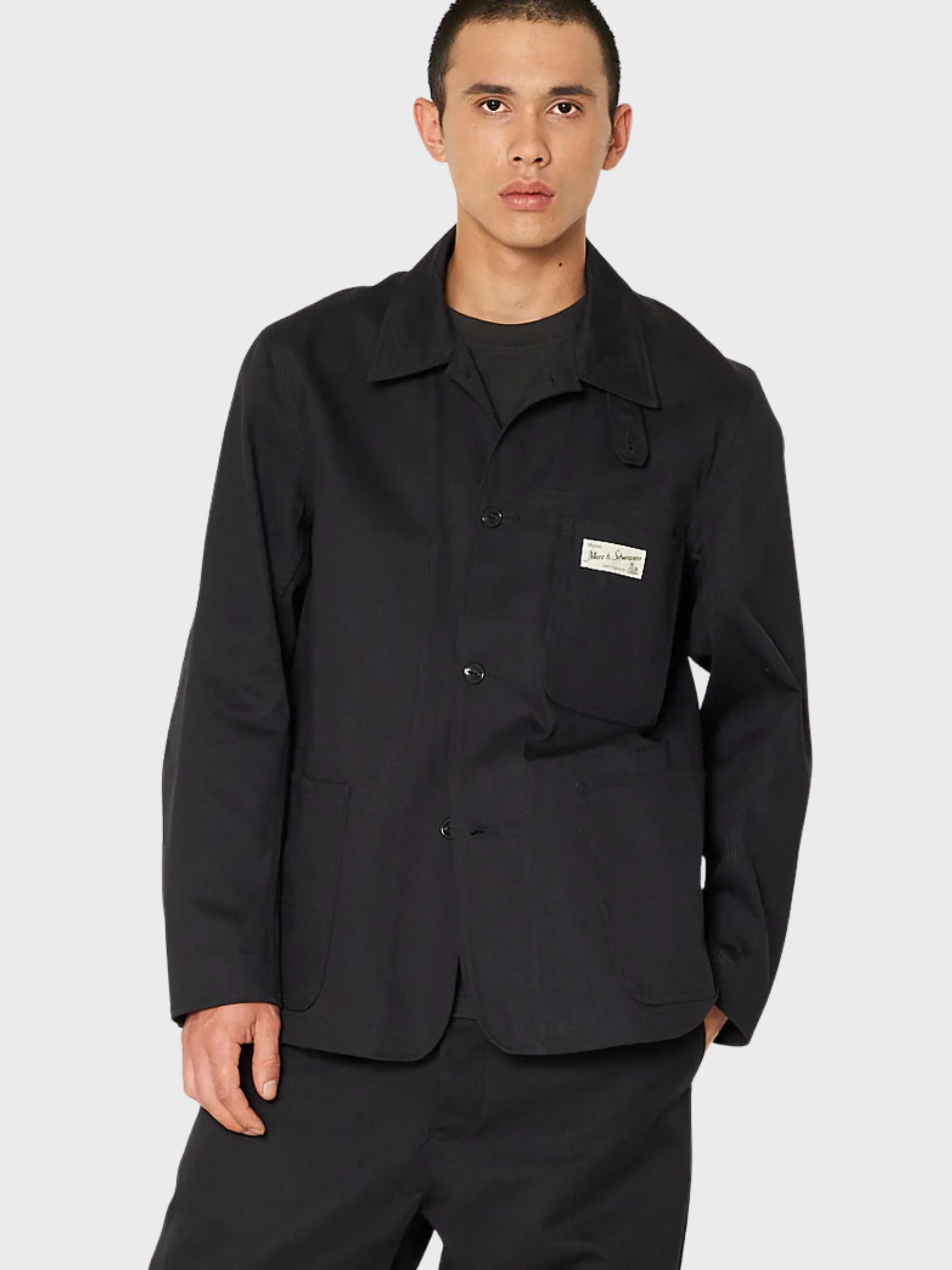 Merz Unisex Jacket, Organic Cotton Twill -  deep black
