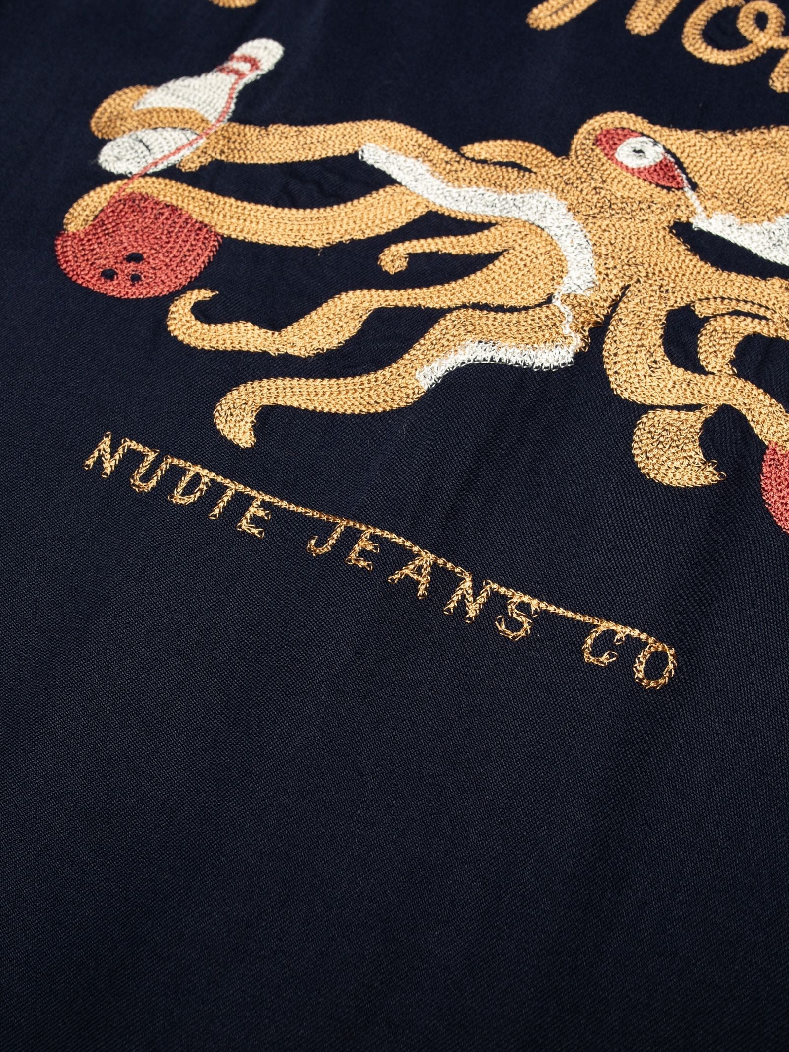 Nudie Arthur Bowling Shirt 8 Wonders Navy - Image 6