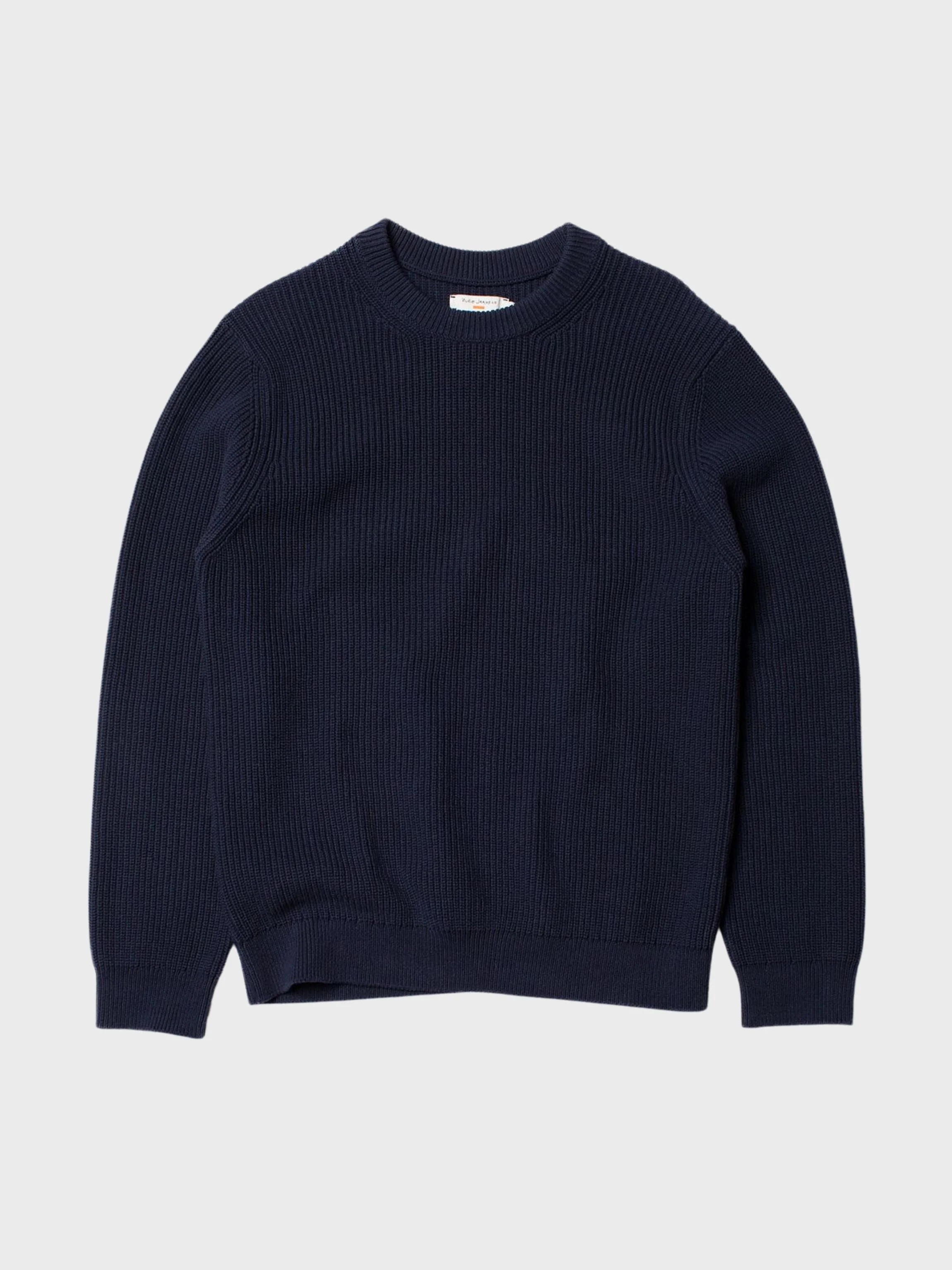 Nudie- August Rib Cotton Sweater Navy