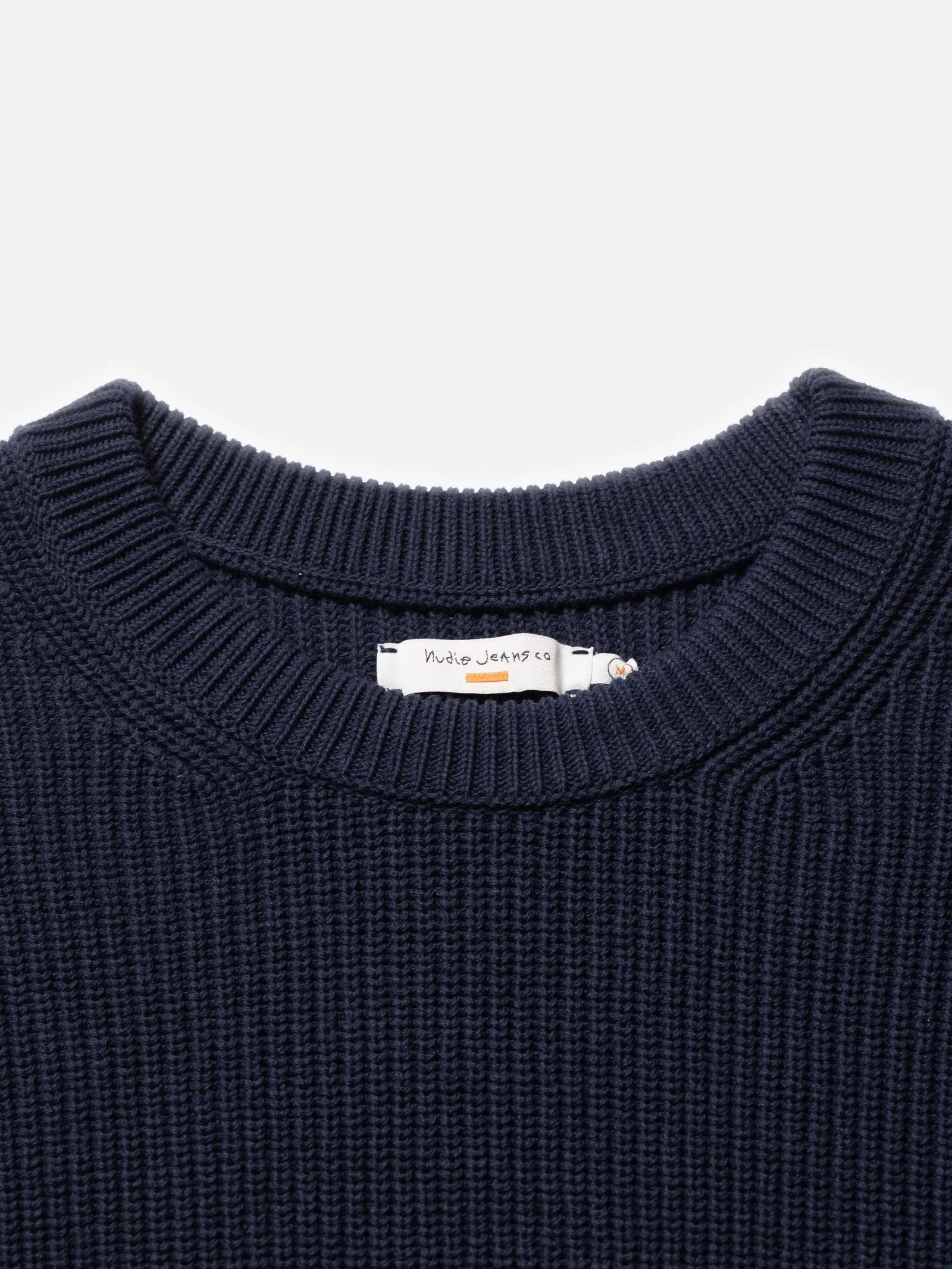 Nudie- August Rib Cotton Sweater Navy - Image 3