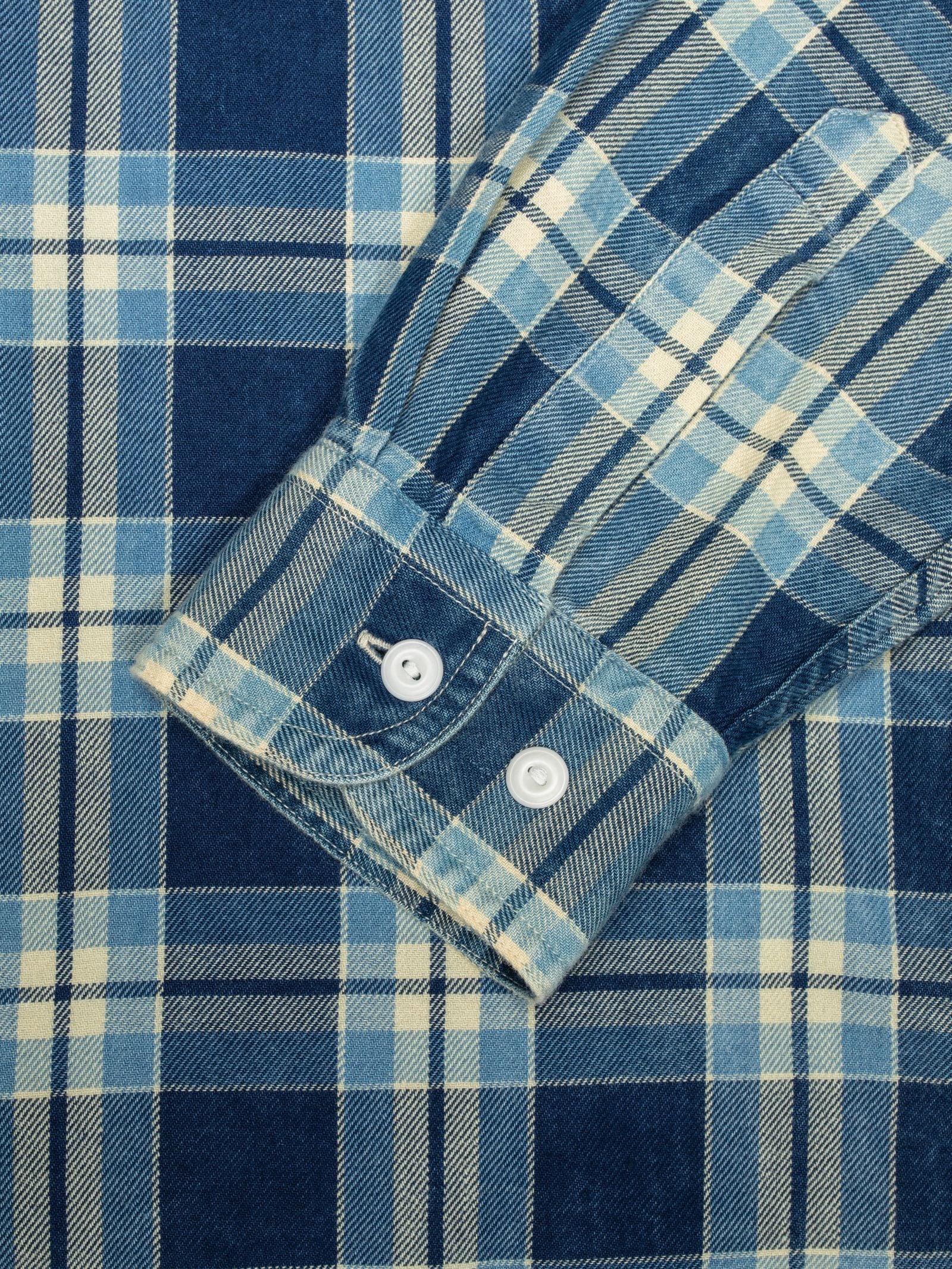 Nudie Julian Worker Shirt Checked Indigo - Image 3