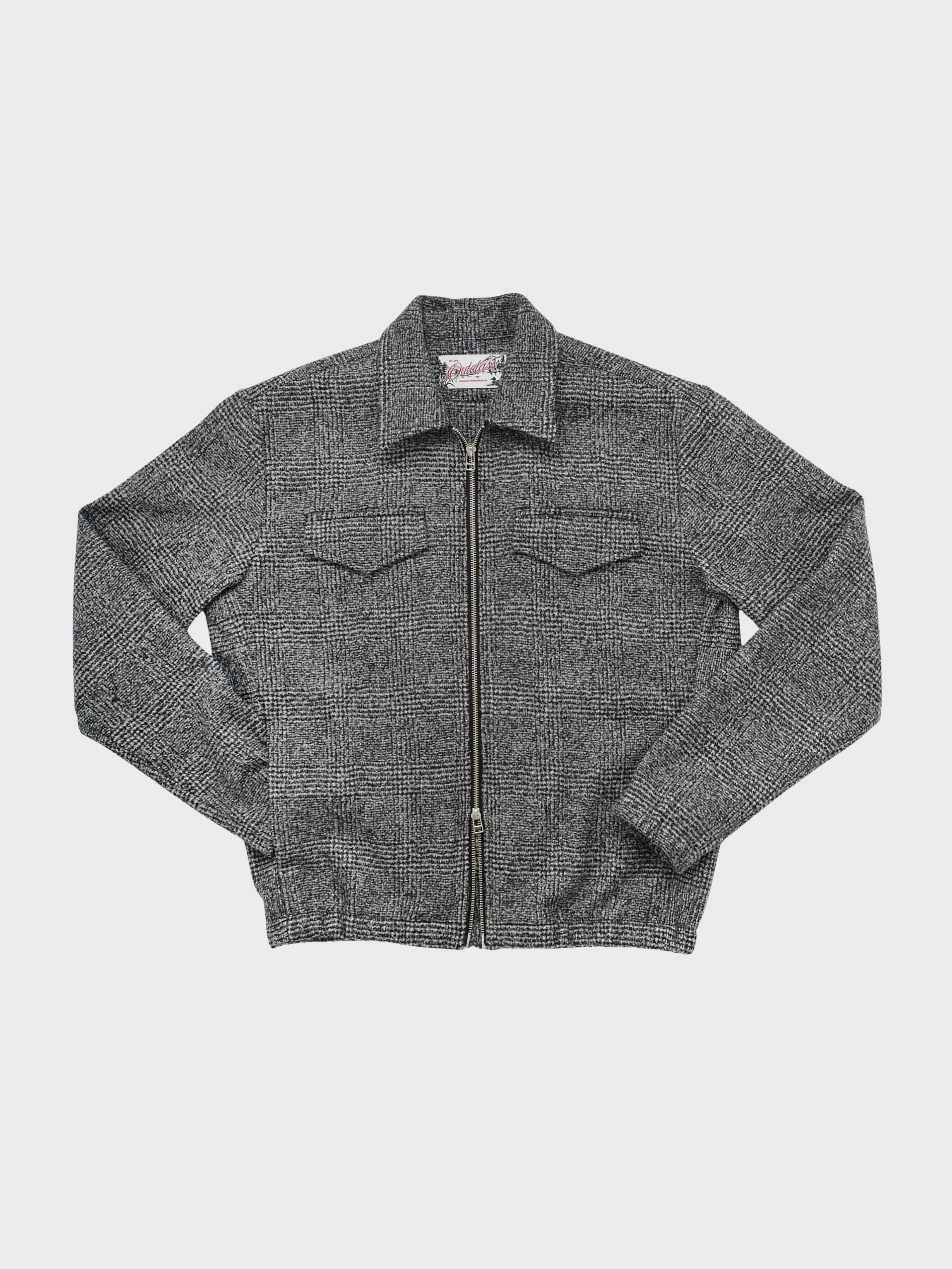 Outclass Bouclé Coach Jacket - Black/White