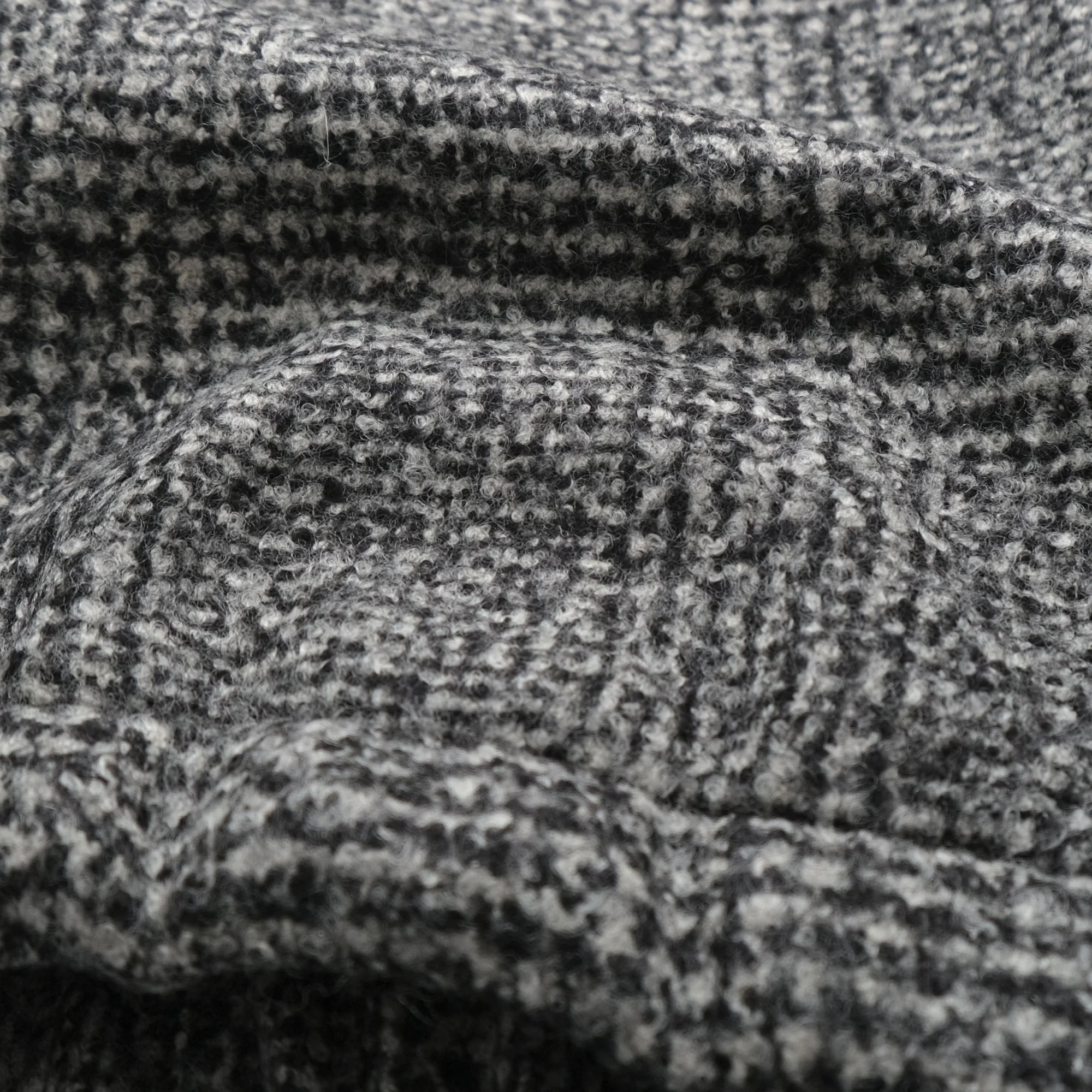 Outclass Bouclé Coach Jacket - Black/White - Image 3