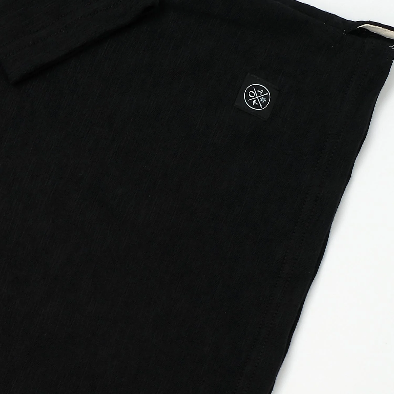 Outclass Double Slub Long Sleeve Pocket T-Shirt - Black - Image 5