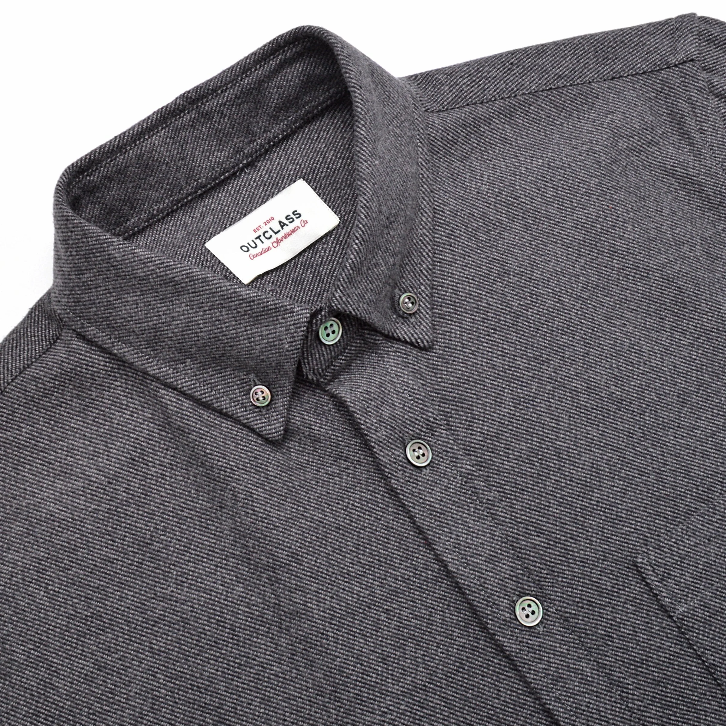 Outclass Flannel Classic Shirt - Grey Twill - Image 4