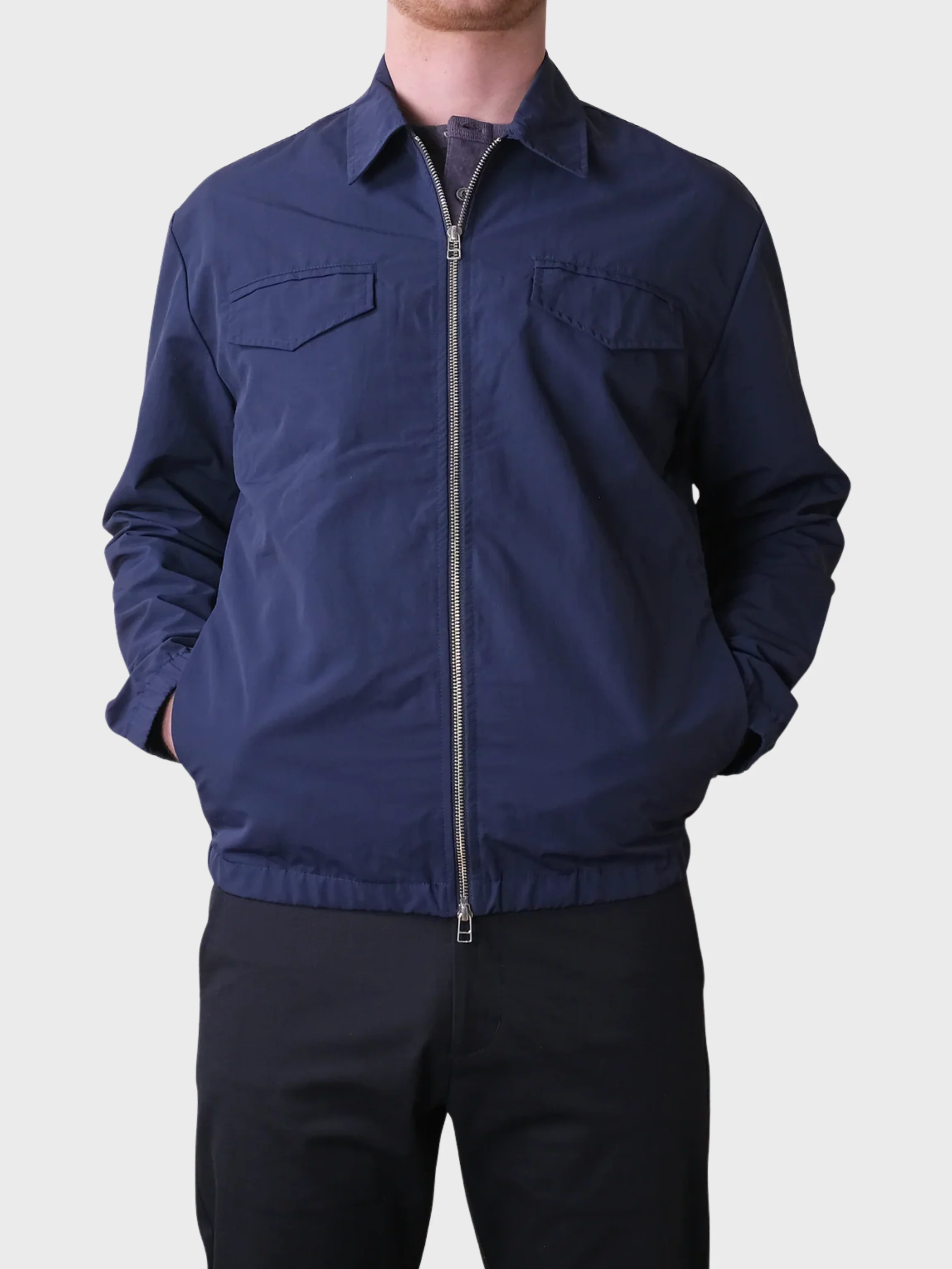 Outclass Nylon Coach Jacket - Navy