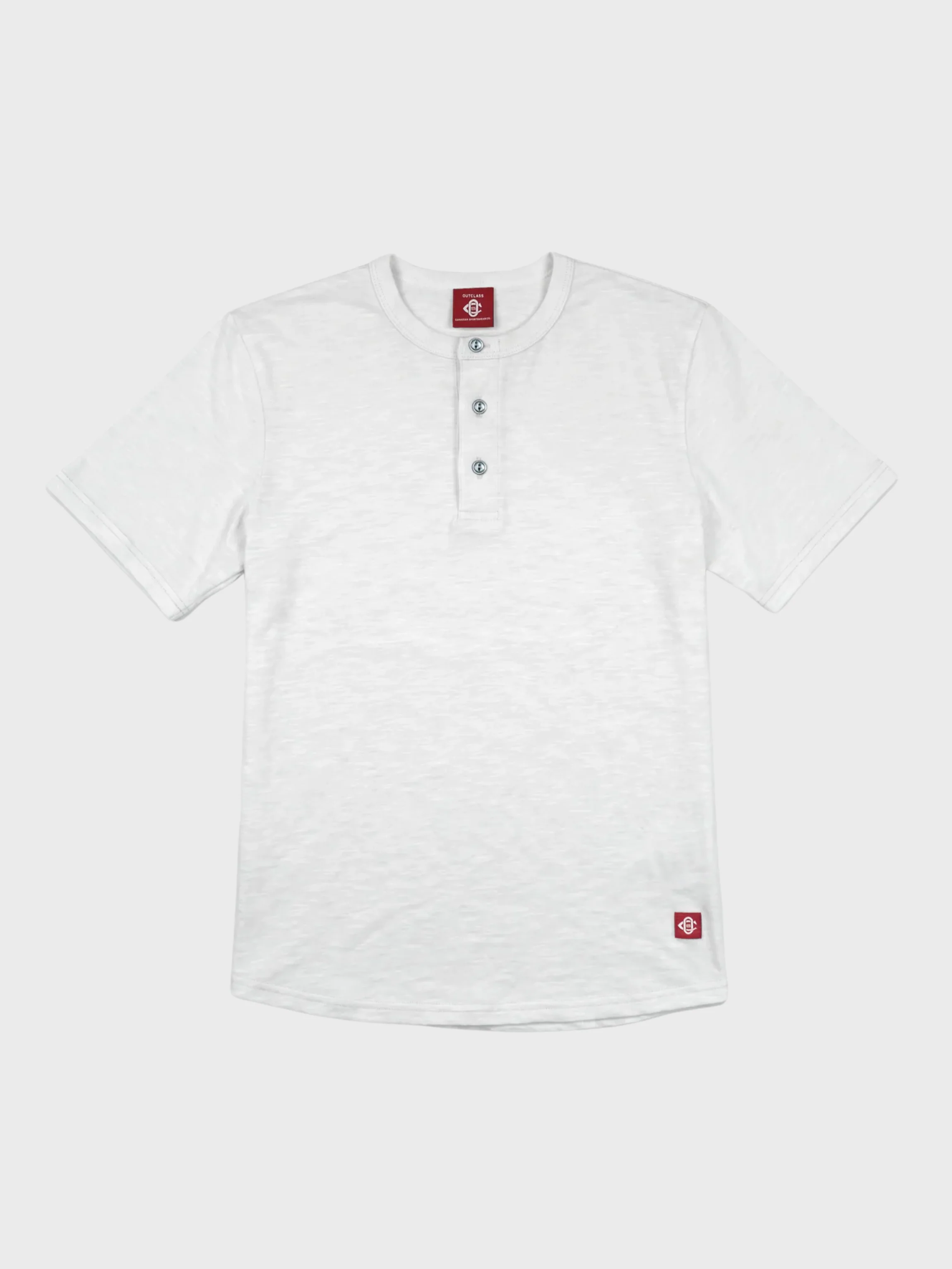Outclass Slub S/S Henley - White - Image 2