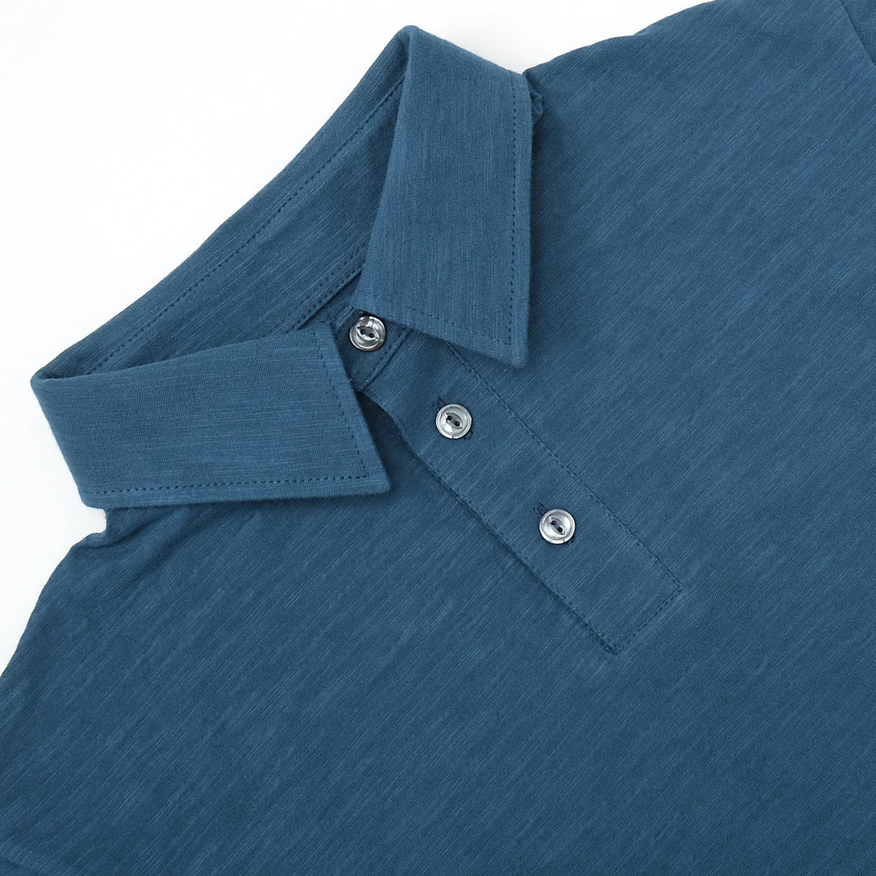 Outclass Slub s/s Polo Faded Indigo - Image 3