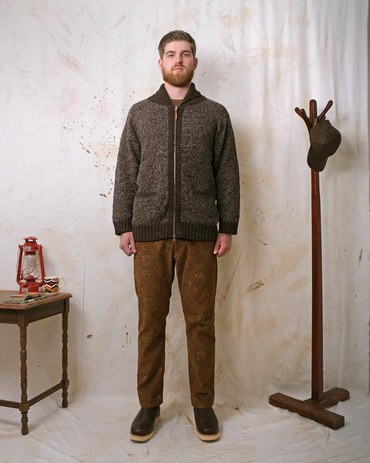 Outclass Zip Cardigan - Brown Marl - Image 4