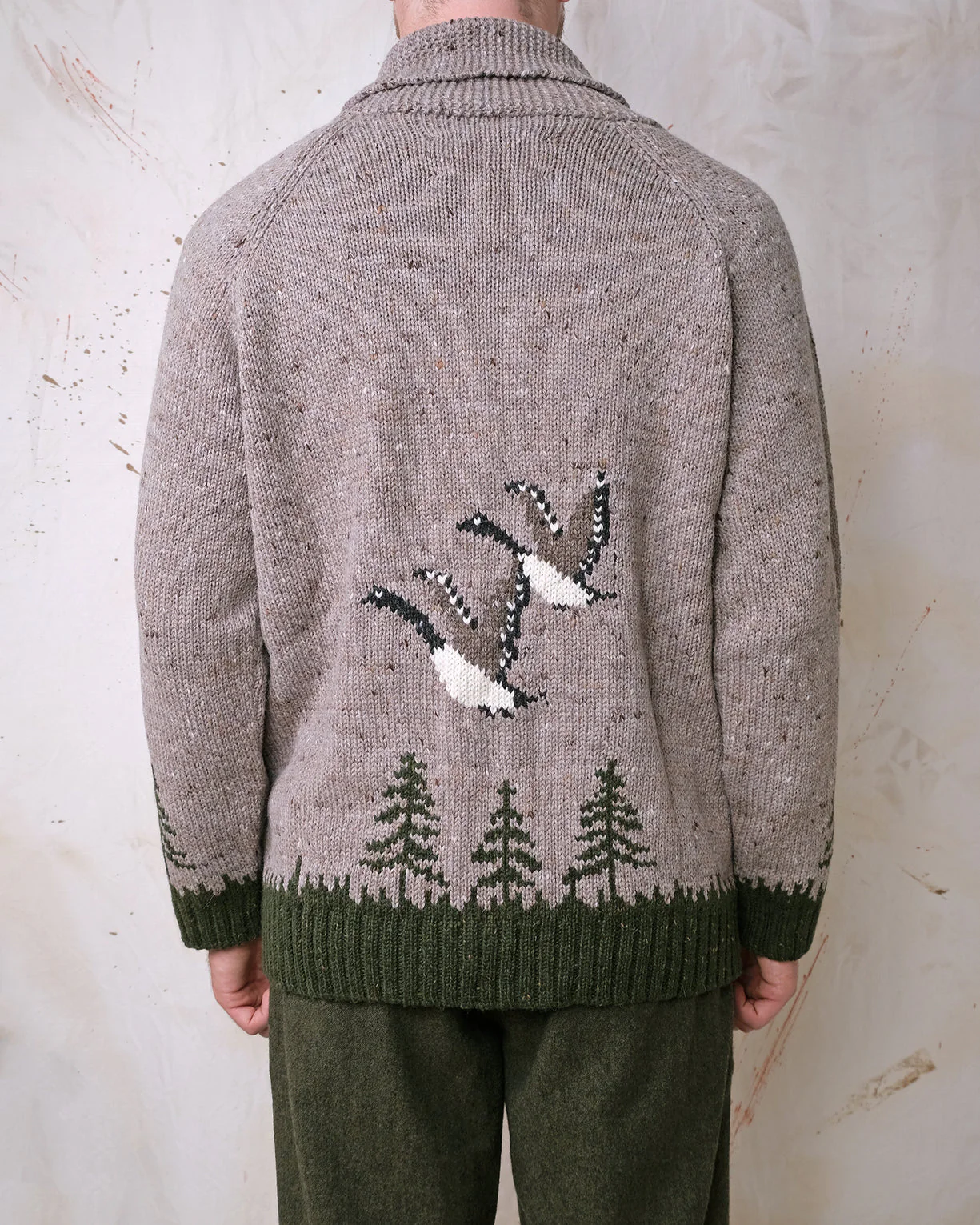 Outclass Zip Cardigan - Goose Motif - Image 3